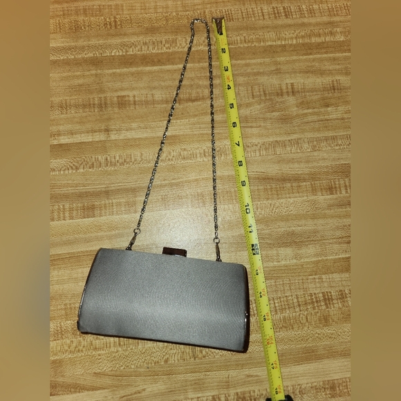 LULU TOWNSEND Silver Satin Evening Clutch/Bag - Picture 8 of 14